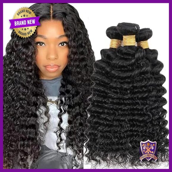Brazilian Deep Wave Human Hair Bundles 3 Pack 14-18 Inch Virgin Hair main image 5